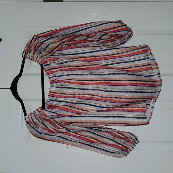 Milly Off The Shoulder Striped Top Size Small - Picture 8 of 8
